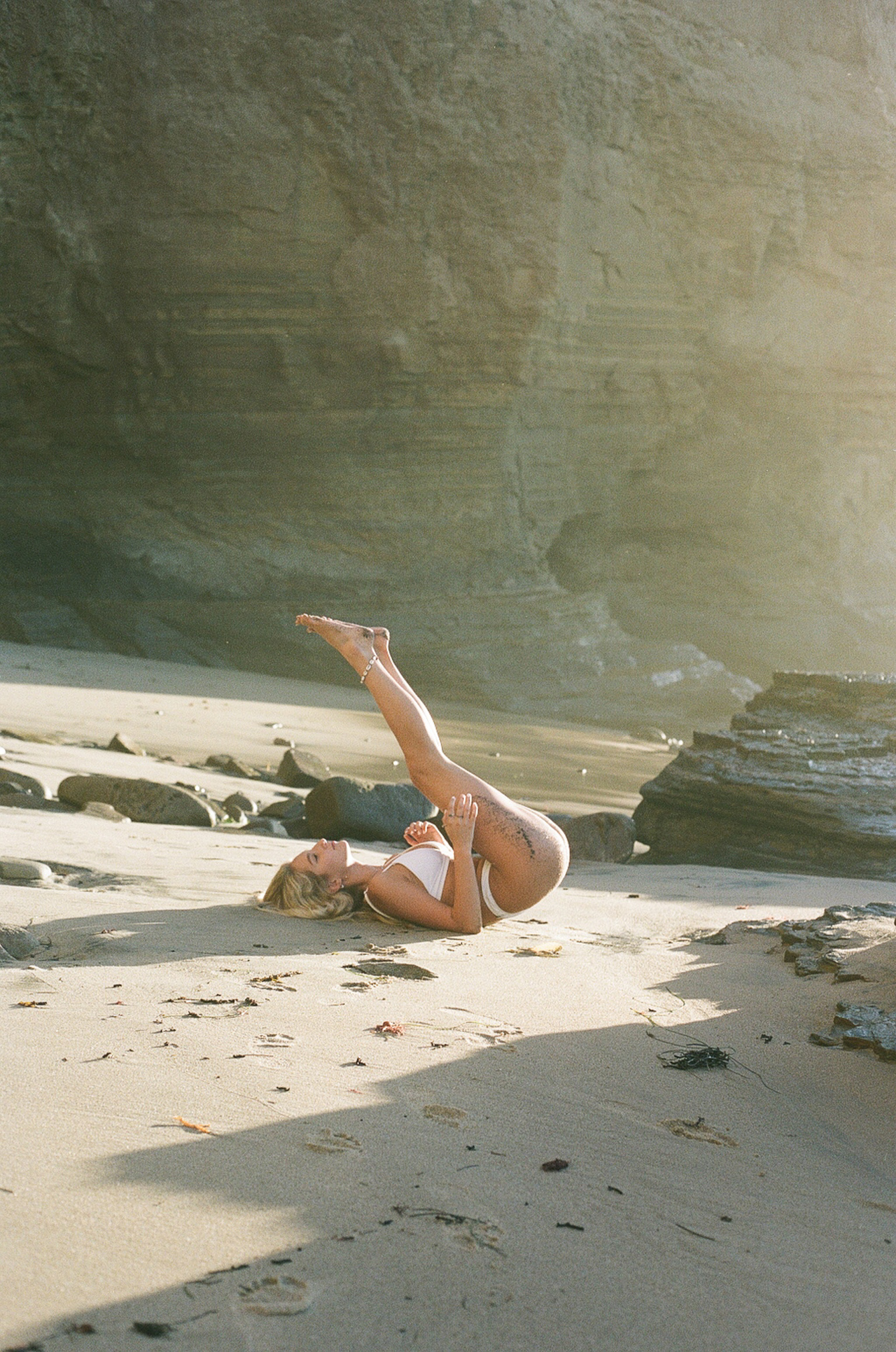 Woman in Bikini Stretching